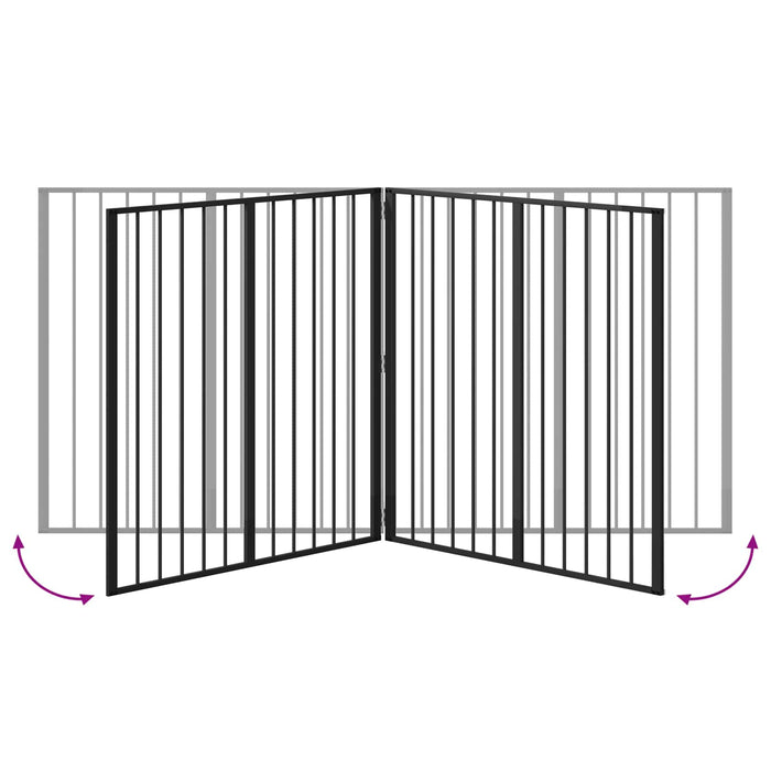 Poartă pentru câini 4 pcs Negru 100 x 100 cm Oțel Galvanizat WALTI