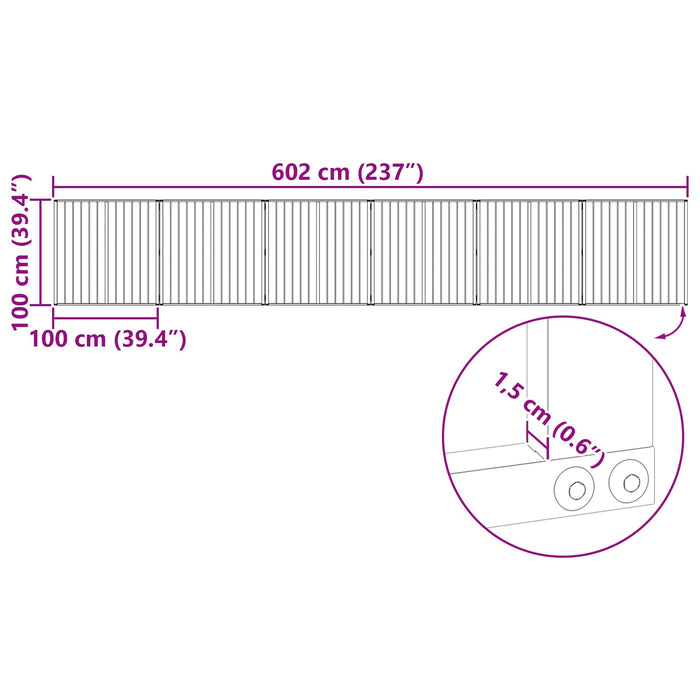 Poartă pentru câini 6 buc. Negru 100 x 100 cm Oțel Galvanizat WALTI