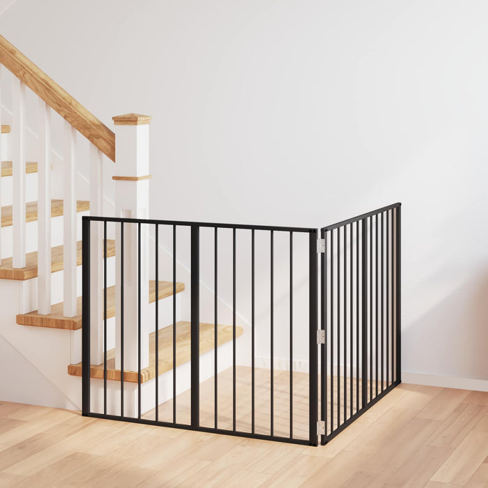 Poartă pentru câini 2 pcs Negru 100 x 80 cm Oțel Galvanizat WALTI