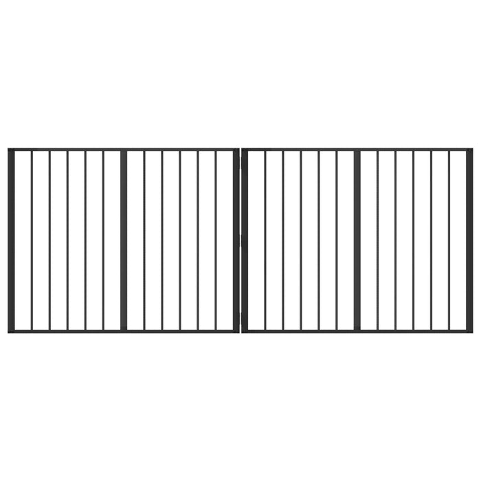 Poartă pentru câini 2 pcs Negru 100 x 80 cm Oțel Galvanizat WALTI