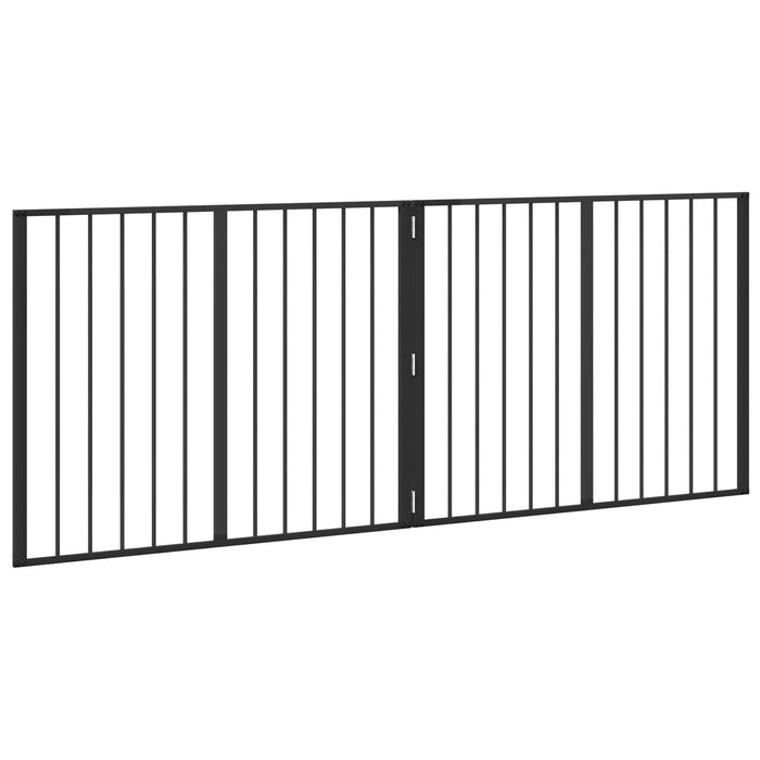 Poartă pentru câini 2 pcs Negru 100 x 80 cm Oțel Galvanizat WALTI