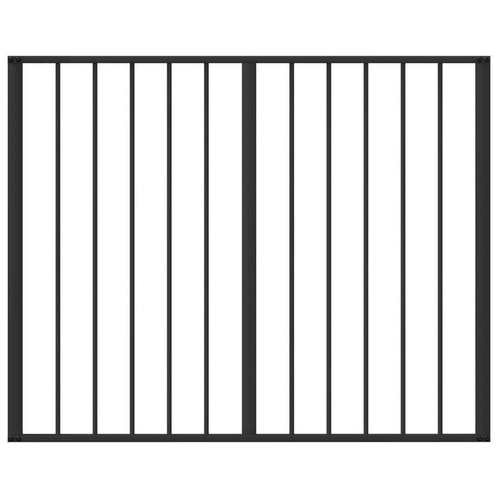 Poartă pentru câini 2 pcs Negru 100 x 80 cm Oțel Galvanizat WALTI