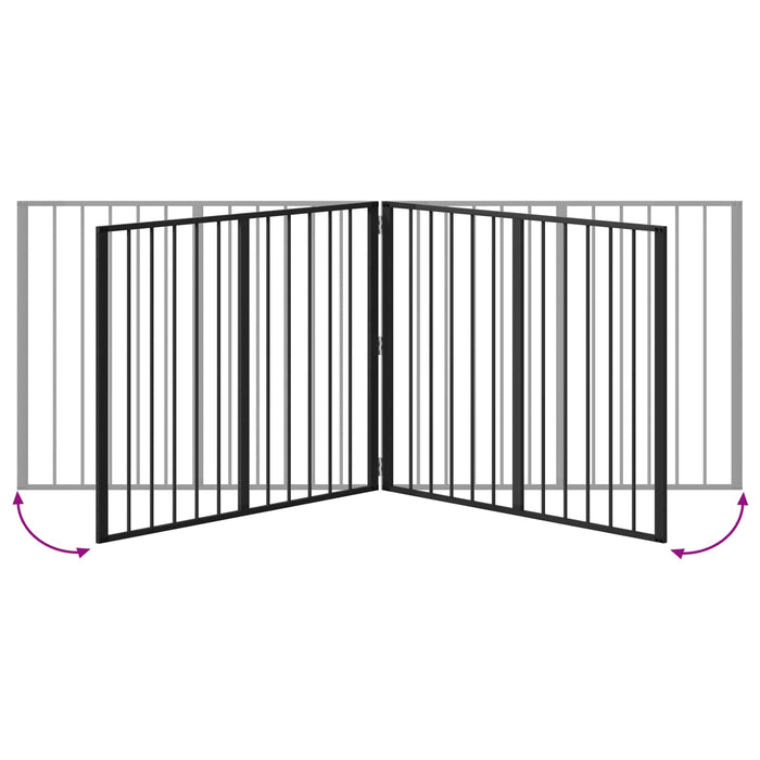 Poartă pentru câini 2 pcs Negru 100 x 80 cm Oțel Galvanizat WALTI