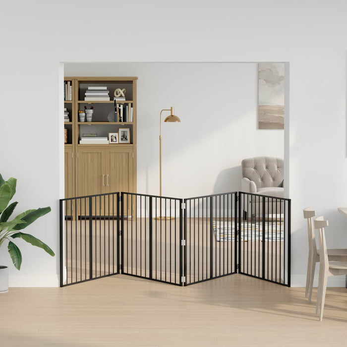 Poartă pentru câini 4 pcs Negru 100 x 80 cm Oțel Galvanizat WALTI