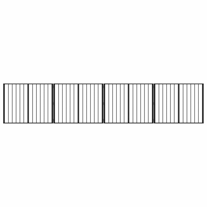 Poartă pentru câini 4 pcs Negru 100 x 80 cm Oțel Galvanizat WALTI