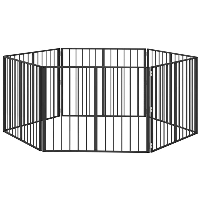 Poartă pentru câini 6 pcs Negru 100 x 80 cm Oțel Galvanizat WALTI