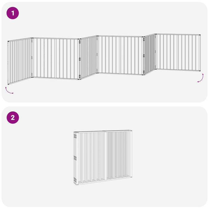 Poartă pentru câini 6 pcs Negru 100 x 80 cm Oțel Galvanizat WALTI