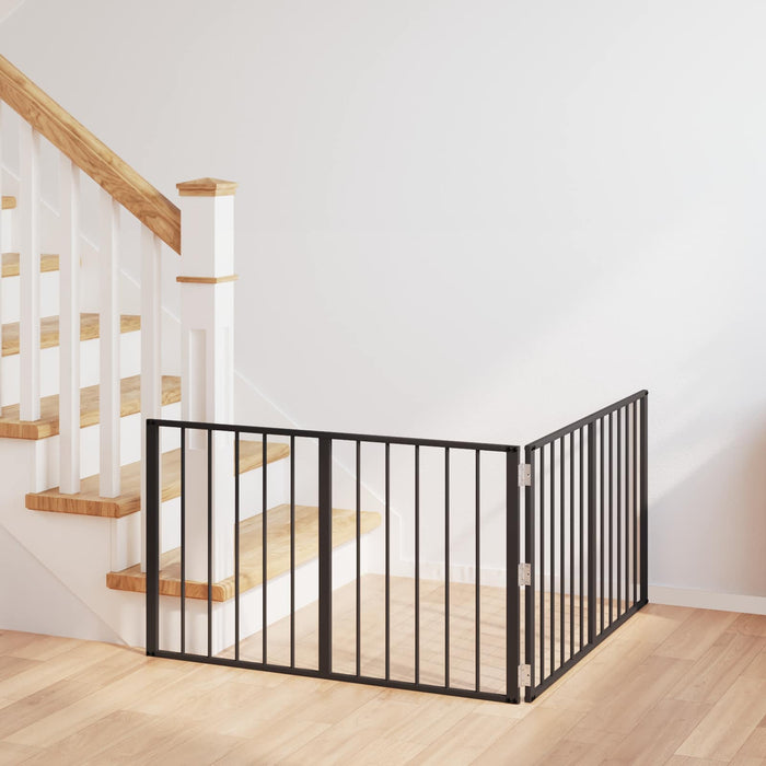 Poartă pentru câini 2 pcs Negru 100 x 60 cm Oțel Galvanizat WALTI