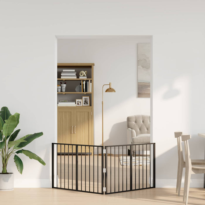 Poartă pentru câini 2 pcs Negru 100 x 60 cm Oțel Galvanizat WALTI