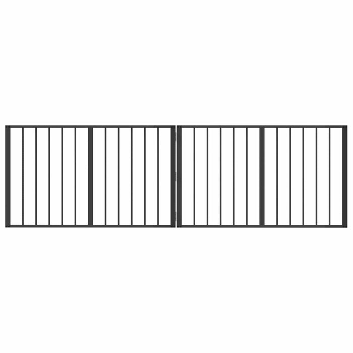 Poartă pentru câini 2 pcs Negru 100 x 60 cm Oțel Galvanizat WALTI
