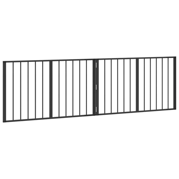 Poartă pentru câini 2 pcs Negru 100 x 60 cm Oțel Galvanizat WALTI