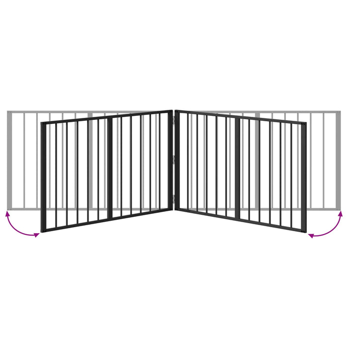 Poartă pentru câini 2 pcs Negru 100 x 60 cm Oțel Galvanizat WALTI