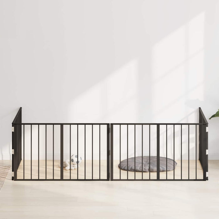 Poartă pentru câini 4 pcs Negru 100 x 60 cm Oțel Galvanizat WALTI