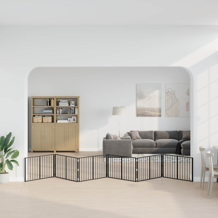 Poartă pentru câini 6 pcs Negru 100 x 60 cm Oțel Galvanizat WALTI