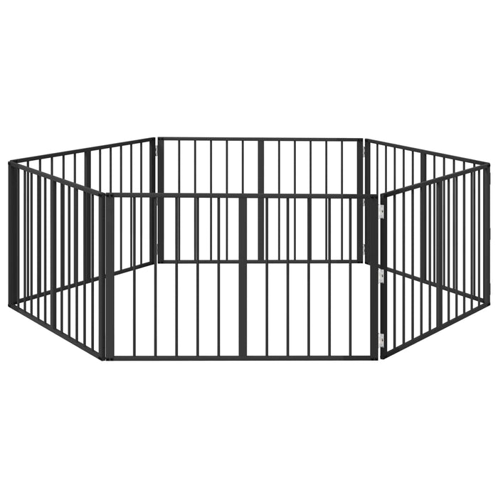 Poartă pentru câini 6 pcs Negru 100 x 60 cm Oțel Galvanizat WALTI