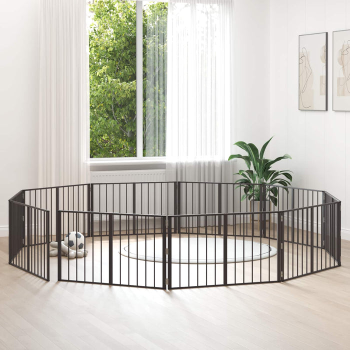 Poartă pentru câini 10 pcs Negru 100 x 60 cm Oțel Galvanizat WALTI