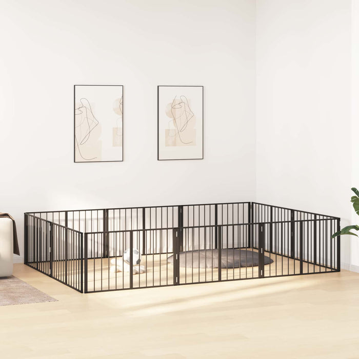 Poartă pentru câini 10 pcs Negru 100 x 60 cm Oțel Galvanizat WALTI