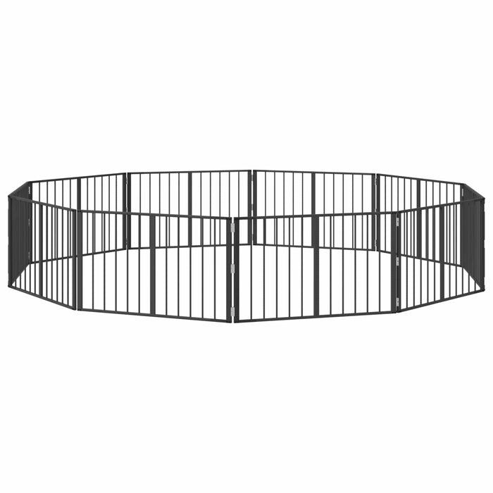 Poartă pentru câini 10 pcs Negru 100 x 60 cm Oțel Galvanizat WALTI