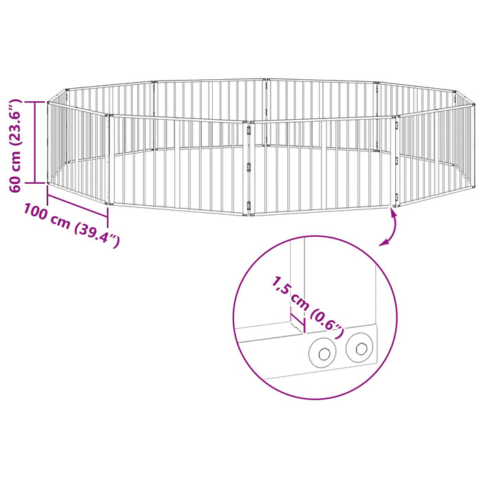 Poartă pentru câini 10 pcs Negru 100 x 60 cm Oțel Galvanizat WALTI
