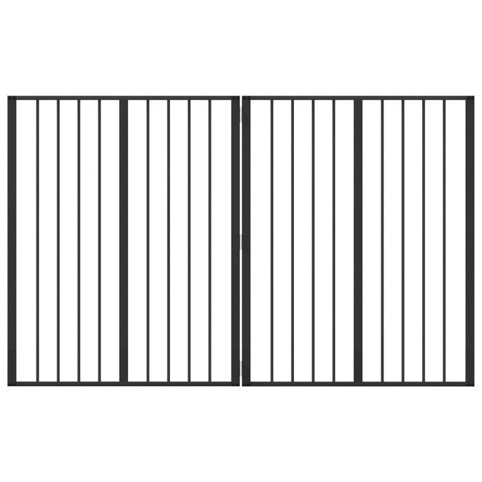 Poartă pentru câini 2 pcs Negru 80 x 100 cm Oțel Galvanizat WALTI