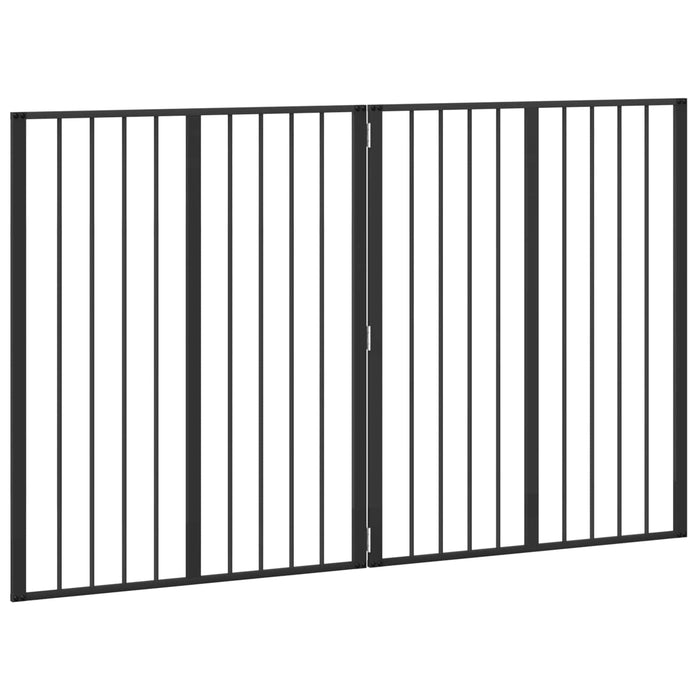 Poartă pentru câini 2 pcs Negru 80 x 100 cm Oțel Galvanizat WALTI