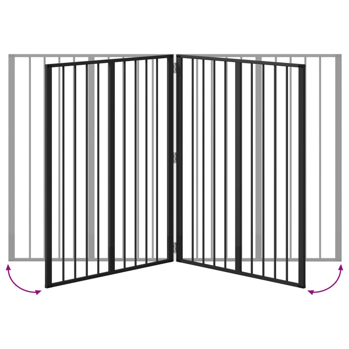 Poartă pentru câini 2 pcs Negru 80 x 100 cm Oțel Galvanizat WALTI