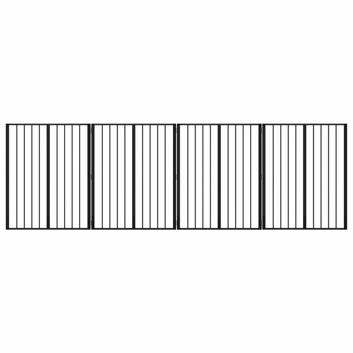 Poartă pentru câini 4 pcs Negru 80 x 100 cm Oțel Galvanizat WALTI
