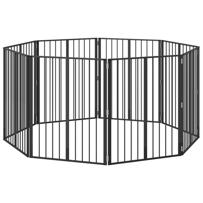 Poartă pentru câini 8 pcs Negru 80 x 100 cm Oțel Galvanizat WALTI