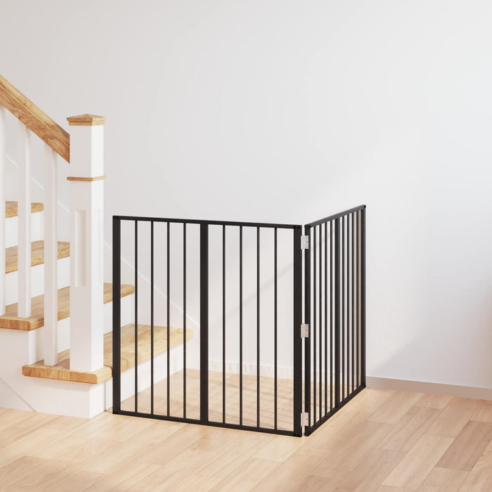 Poartă pentru câini 2 pcs Negru 80 x 80 cm Oțel Galvanizat WALTI