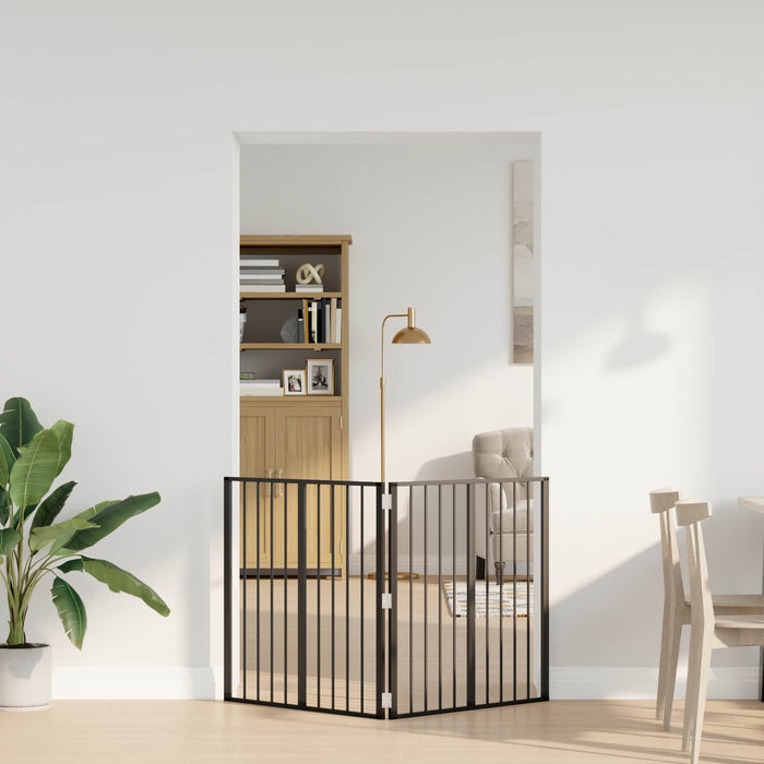 Poartă pentru câini 2 pcs Negru 80 x 80 cm Oțel Galvanizat WALTI