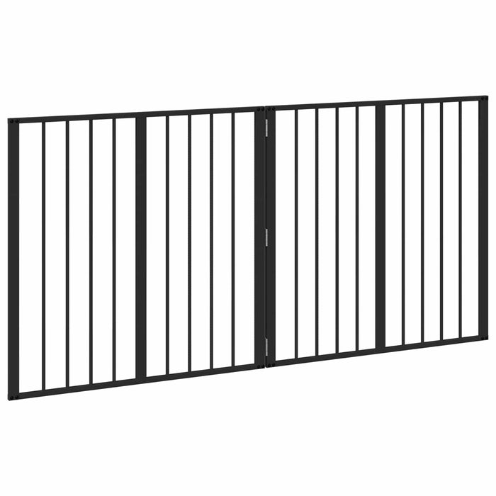 Poartă pentru câini 2 pcs Negru 80 x 80 cm Oțel Galvanizat WALTI