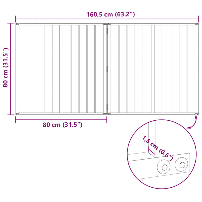 Poartă pentru câini 2 pcs Negru 80 x 80 cm Oțel Galvanizat WALTI
