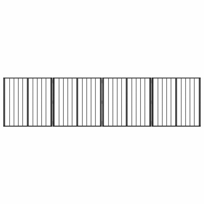 Poartă pentru câini 4 pcs Negru 80 x 80 cm Oțel Galvanizat WALTI