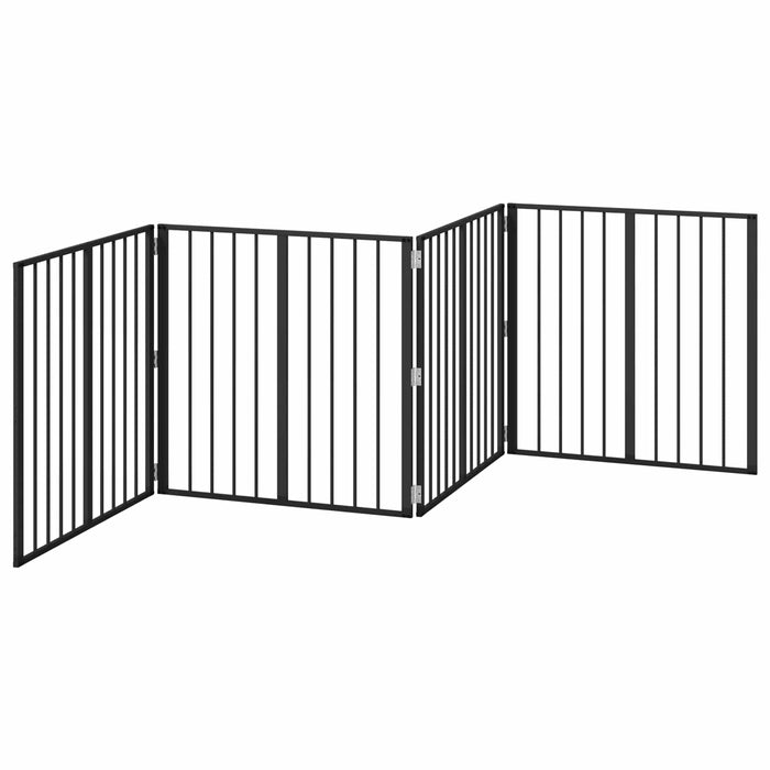 Poartă pentru câini 4 pcs Negru 80 x 80 cm Oțel Galvanizat WALTI