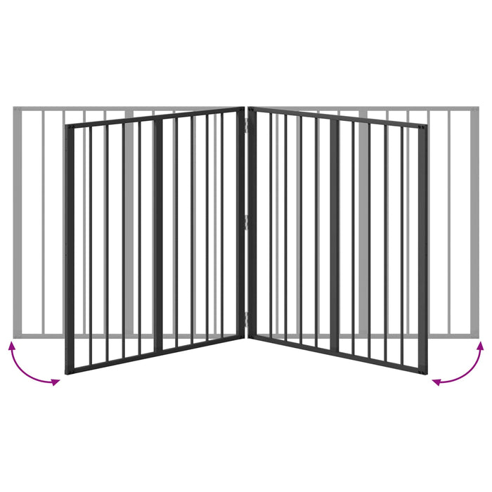 Poartă pentru câini 4 pcs Negru 80 x 80 cm Oțel Galvanizat WALTI