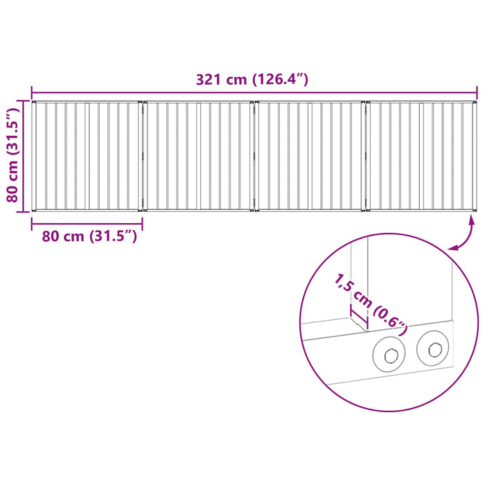 Poartă pentru câini 4 pcs Negru 80 x 80 cm Oțel Galvanizat WALTI