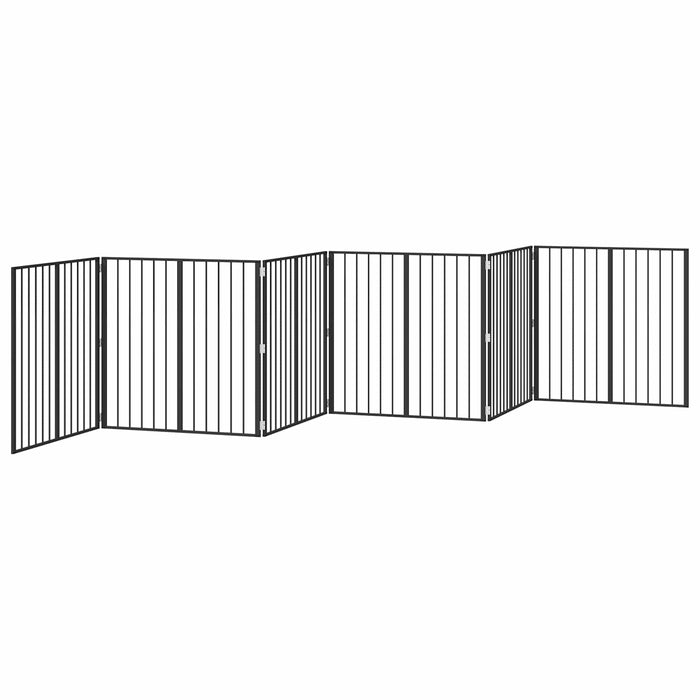 Poartă pentru câini 6 pcs Negru 80 x 80 cm Oțel Galvanizat WALTI