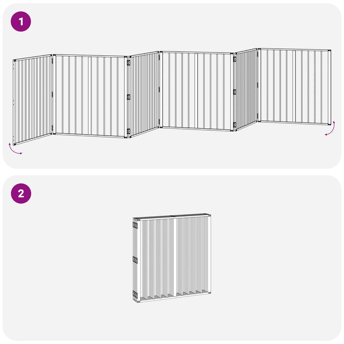 Poartă pentru câini 6 pcs Negru 80 x 80 cm Oțel Galvanizat WALTI