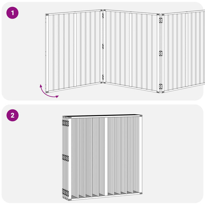 Poartă pentru câini 8 pcs Negru 80 x 80 cm Oțel Galvanizat WALTI