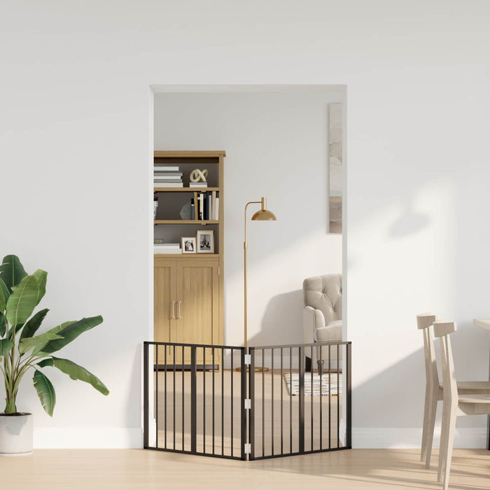 Poartă pentru câini 2 pcs Negru 80 x 60 cm Oțel Galvanizat WALTI