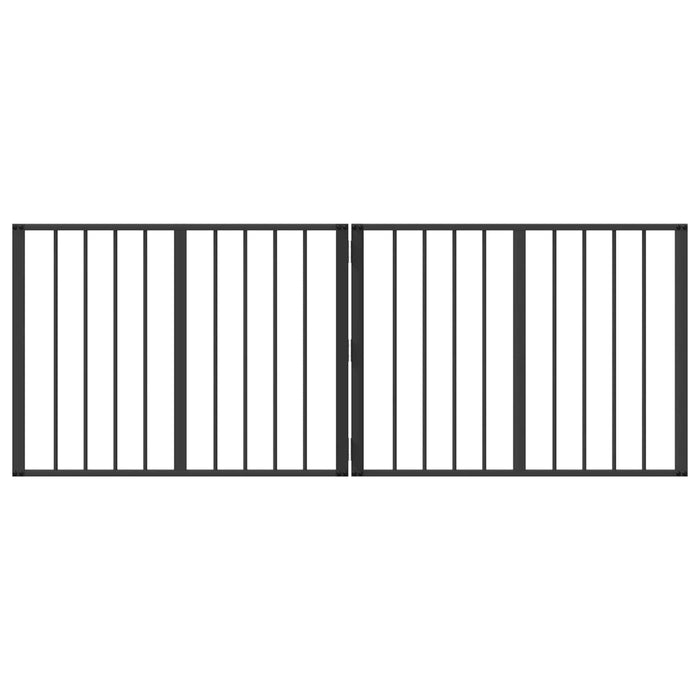 Poartă pentru câini 2 pcs Negru 80 x 60 cm Oțel Galvanizat WALTI