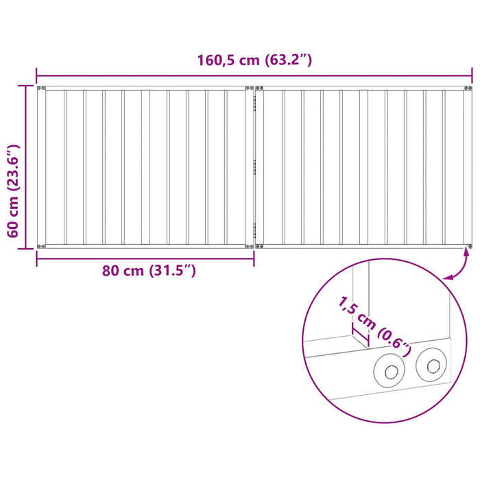 Poartă pentru câini 2 pcs Negru 80 x 60 cm Oțel Galvanizat WALTI