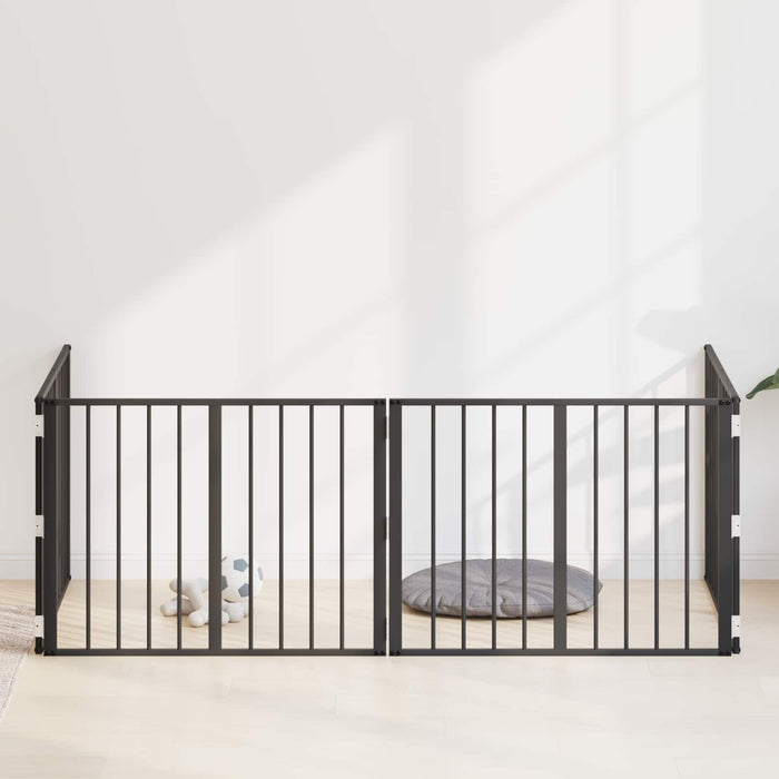 Poartă pentru câini 4 pcs Negru 80 x 60 cm Oțel Galvanizat WALTI