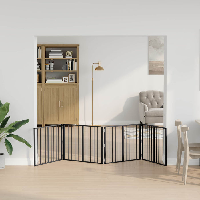 Poartă pentru câini 4 pcs Negru 80 x 60 cm Oțel Galvanizat WALTI