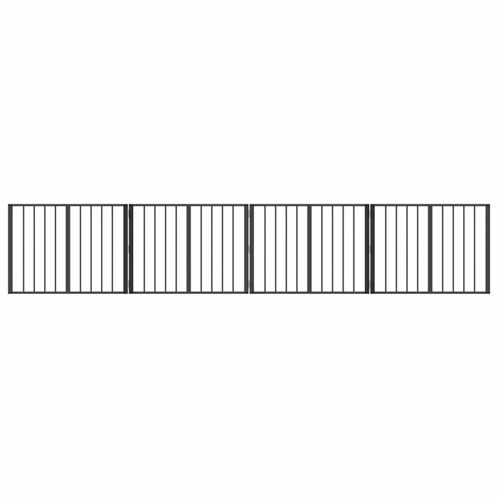 Poartă pentru câini 4 pcs Negru 80 x 60 cm Oțel Galvanizat WALTI
