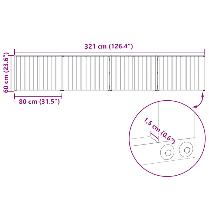Poartă pentru câini 4 pcs Negru 80 x 60 cm Oțel Galvanizat WALTI