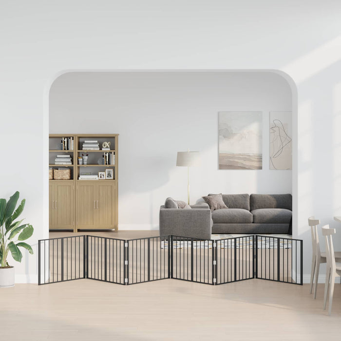 Poartă pentru câini 6 pcs Negru 80 x 60 cm Oțel Galvanizat WALTI
