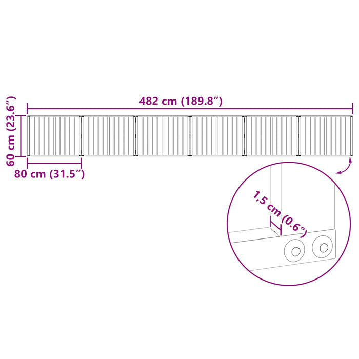 Poartă pentru câini 6 pcs Negru 80 x 60 cm Oțel Galvanizat WALTI