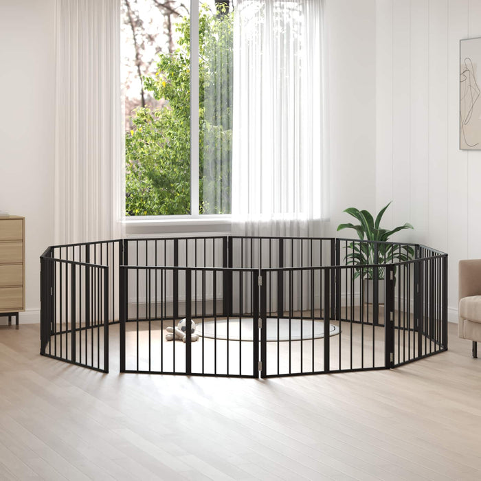 Poartă pentru câini 10 pcs Negru 80 x 60 cm Oțel Galvanizat WALTI