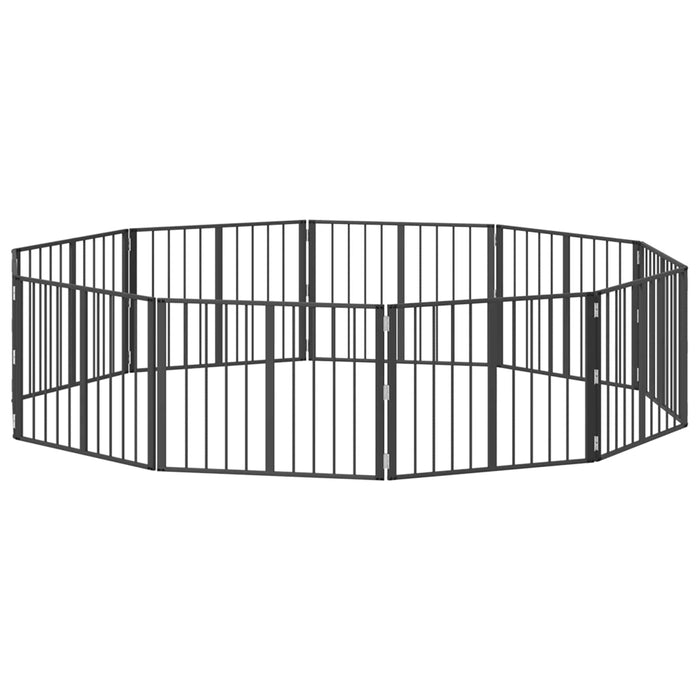 Poartă pentru câini 10 pcs Negru 80 x 60 cm Oțel Galvanizat WALTI